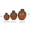 Brown Metal Antique Style Round Pot Floor Vase Set